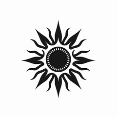 Wall Mural - A striking radial sunburst design radiating power and celestial energy silhouette