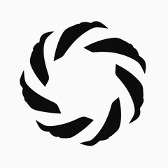 Wall Mural - abstract vortex design in black and white circular optical art silhouette
