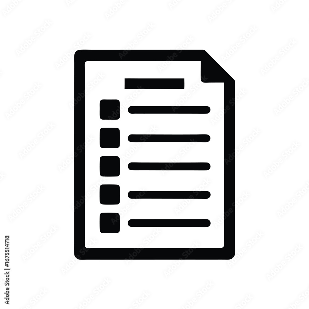 Black Outline Checklist, Task List With Checkboxes, Icon, White ...