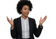 © Foysal - Young african american businesswoman talking isolated on transparent background