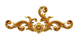 Golden baroque ornament on black backdrop
