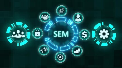 SEM Search Engine Optimization Marketing Ranking concept for website.