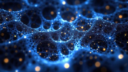 Wall Mural - abstract digital network pattern, dark blue background, glowing particles. possible use technology w