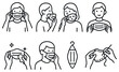 © Roberto - Healthcare 3d icon set. featuring mask wearing, face cleaning, maintaining hygiene, respiratory protection