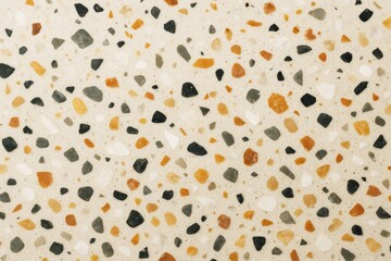 Wall Mural - terrazzo surface with colorful stone chips on beige background, ideal for architecture and creative 