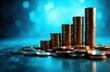 © starush - Stacked coins increasing in height representing financial growth and investment success