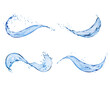© Krafla - Set of wavy water splashes on a white background
