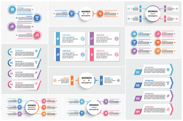 Wall Mural - collection of business infographic design template with options, steps or processes. can be used for