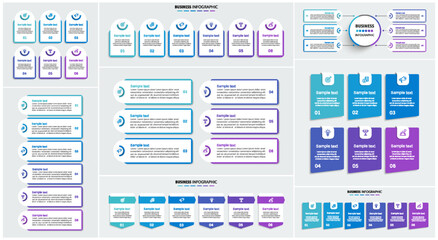 Wall Mural - collection of business infographic design template with options, steps or processes. can be used for