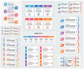 Wall Mural - collection of business infographic design template with options, steps or processes. can be used for