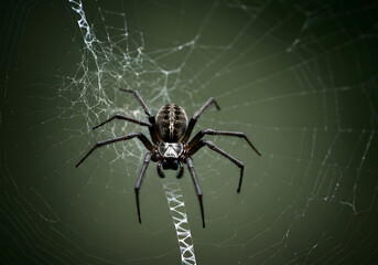 Orb-Weaver Spider in its Web