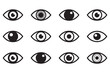 © Mofazzelh - Eye icon set. Eyesight symbol. Retina scan eye icons. Simple eyes collection. Vector black silhouette. with white background