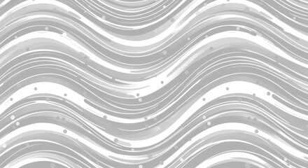Wall Mural - Abstract Flowing Grey and White Wavy Lines Background with Textured Streaks and Dots.