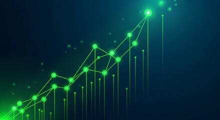abstract digital growth graph business technology background