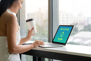 Software update on computer for modish version of device software upgrade
