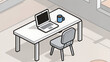 © Lika - vector illustration of a laptop in a office