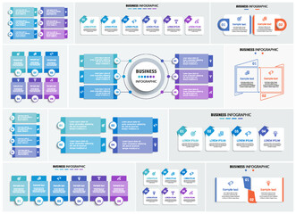 Wall Mural - collection of business infographic design template with options, steps or processes. can be used for