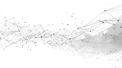 Canvas Print - abstract tech network connection dots. digital technology and big data analysis background. white ba