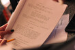 © Nano - View of a film script in an audiovisual production, with a close-up of its words