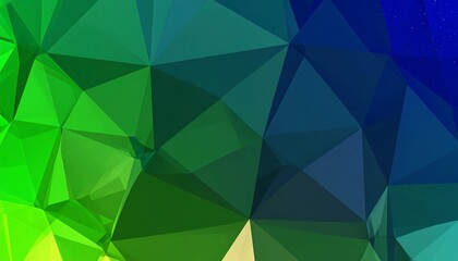 Abstract triangular pattern in vibrant green and blue hues