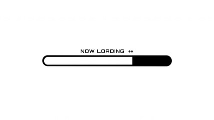 Now loading animation progress bar on white background. With alpha channel only 4k.