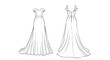 © Rizky - Elegant Evening Gown Fashion Sketch Showcasing Front and Back Views for Design Inspiration and Tailoring Projects