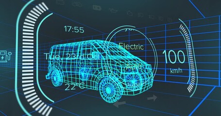 Wall Mural - animation of animation of animation of animation of animation van model van spinning van