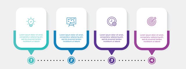 Wall Mural - steps business data visualization timeline process infographic template design with icons