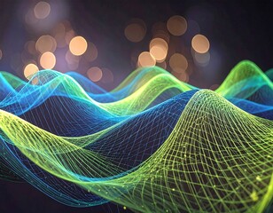 Abstract digital waves in vibrant colors