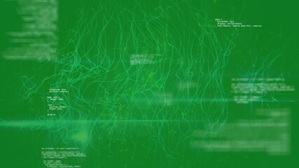 Wall Mural - animation of data processing in blue space