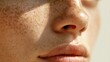 © 金 先生 - Close-up of healthy glowing human skin texture with smooth surface and natural tone, dermatology and skincare concept for beauty products or medical treatment.