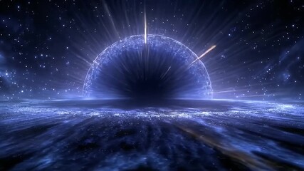 Wall Mural - Dramatic visual representations of black holes or eclipses with glowing energy rings