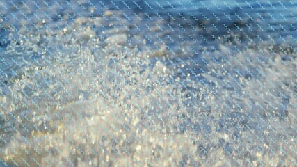 Wall Mural - animation of water and waves over shapes