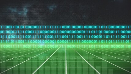 Wall Mural - animation of neon lines over data processing on black background