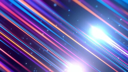 Wall Mural - bold glowing light bursts and diagonal neon lines creating energetic motion