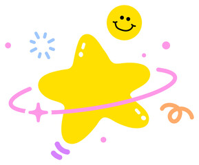  Cute Star Planet Sticker