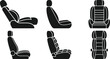 © Smith - Set of car seat icons in different side and front views