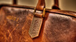 © SMART.art - Macro shot of handbag handle with unnatural folds, rough edges, and misprinted brand tag symbolizing counterfeit craftsmanship