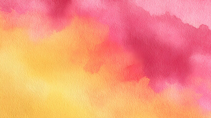 Wall Mural - Pink and yellow gradient watercolor background, texture Stock Illustration