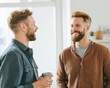 © pixs4u - Two men enjoying conversation at home