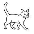 © Muhammad - Walking Cat Outline Vector Illustration - Simple Animal Line Art for Pet Lover