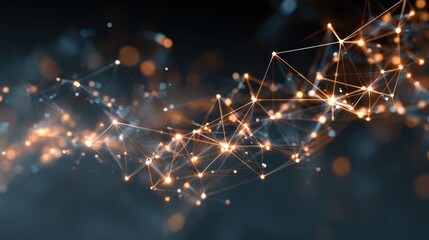 Wall Mural - an abstract visualization of interconnected lines and glowing nodes, creating a dynamic and intricat