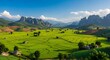 © Alex - Vast Green Rice Terraces Under a Blue Sky.