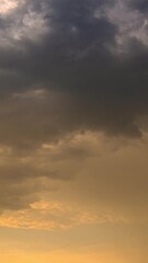 Wall Mural - Cloudy Sky With Dark Storm Clouds During Rain. Natural Background With Rainclouds. Time Lapse, Timelapse natural weather background dark violet backdrop thunderstorm stormy sky