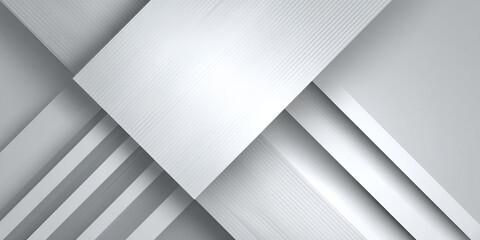 Wall Mural - a modern abstract background featuring overlapping white and grey geometric shapes with diagonal lin