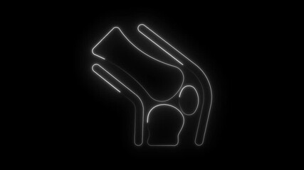 Minimalist abstract neon light art animation on black background generative design element