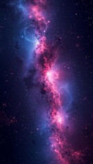 Wall Mural - Glowing neon galaxies representing futuristic cosmic visualization through artificial intelligence and big data