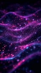 Wall Mural - Futuristic neon glowing quantum waves representing high speed data processing in AI and engineering