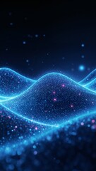 Wall Mural - Futuristic neon cosmic particle waves symbolizing AIs role in decoding universal scientific mysteries