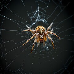 Close-up of a spider on its web in a tree, detailed natural texture and clarity, symbol of nature, wildlife, and patience.